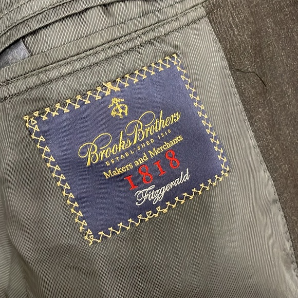 Brooks Brothers Charcoal Fitzgerald Suit Jacket - 041 - Picture 6 of 9